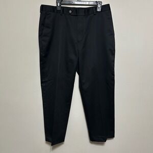 Jos A Bank Dress Pants 36X26 Black Classic Flat Front Straight Business Casual